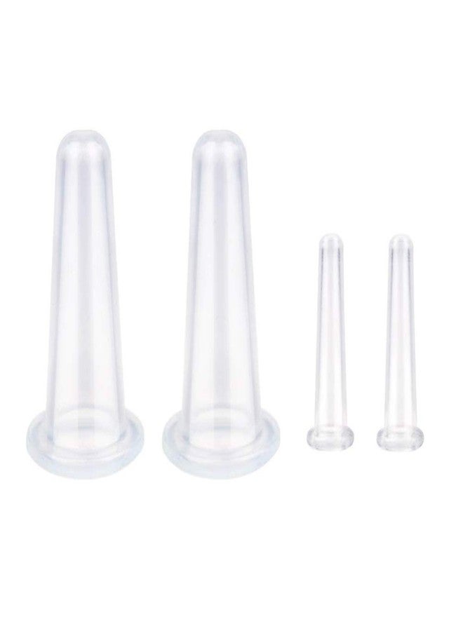 Erioctry 4 Pieces Silicone Facial Cupping Set Clear Eye and Face Vacuum Massage Cups Kit for Lifting Massage Face Eye Anti Ageing Tool (2Large+2 Small) - Image 1